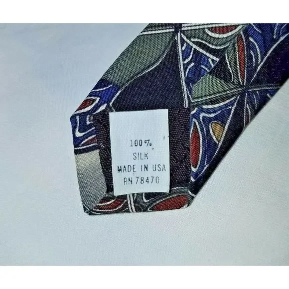 FOXX HAWKFIELD 100% Silk Necktie Silver Multicolor - Picture 4 of 5